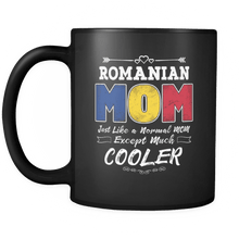 Load image into Gallery viewer, RobustCreative-Best Mom Ever is from Romania - Romanian Flag 11oz Funny Black Coffee Mug - Mothers Day Independence Day - Women Men Friends Gift - Both Sides Printed (Distressed)
