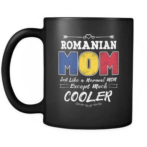 RobustCreative-Best Mom Ever is from Romania - Romanian Flag 11oz Funny Black Coffee Mug - Mothers Day Independence Day - Women Men Friends Gift - Both Sides Printed (Distressed)