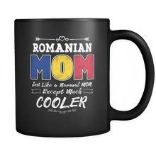 Load image into Gallery viewer, RobustCreative-Best Mom Ever is from Romania - Romanian Flag 11oz Funny Black Coffee Mug - Mothers Day Independence Day - Women Men Friends Gift - Both Sides Printed (Distressed)
