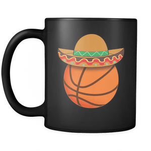 RobustCreative-Funny Basketball Mexican Sports - Cinco De Mayo Mexican Fiesta - No Siesta Mexico Party - 11oz Black Funny Coffee Mug Women Men Friends Gift ~ Both Sides Printed
