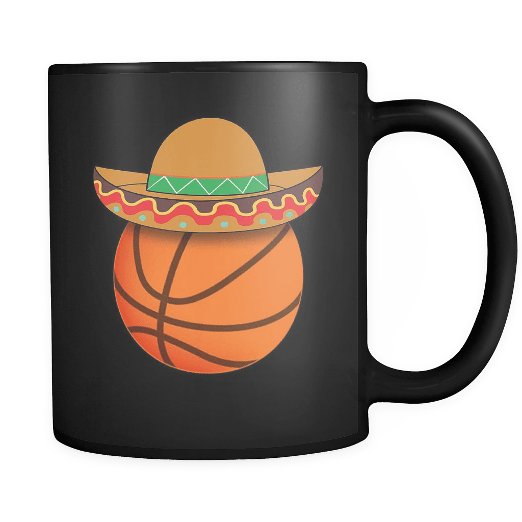 RobustCreative-Funny Basketball Mexican Sports - Cinco De Mayo Mexican Fiesta - No Siesta Mexico Party - 11oz Black Funny Coffee Mug Women Men Friends Gift ~ Both Sides Printed
