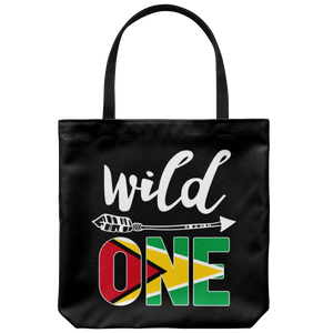 RobustCreative-Guyana Wild One Birthday Outfit 1 Guyanese Flag Tote Bag Gift Idea