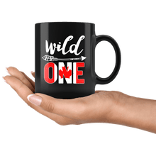 Load image into Gallery viewer, RobustCreative-Canada Wild One Birthday Outfit 1 Canadian Flag Black 11oz Mug Gift Idea
