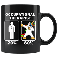 Load image into Gallery viewer, RobustCreative-Occupational Therapist Dabbing Unicorn 80 20 Principle Graduation Gift Mens - 11oz Black Mug Medical Personnel Gift Idea
