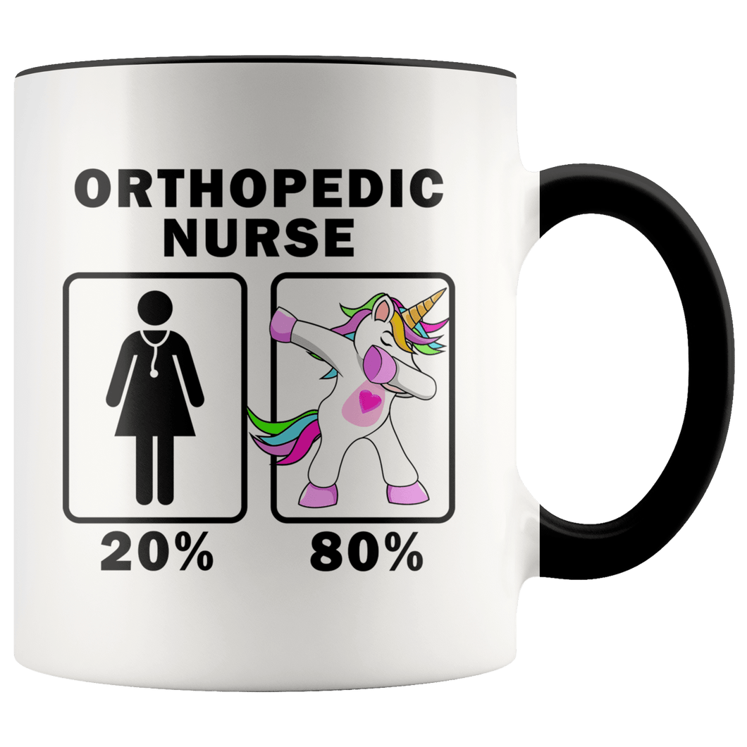 RobustCreative-Orthopedic Nurse Dabbing Unicorn 20 80 Principle Superhero Girl Womens - 11oz Accent Mug Medical Personnel Gift Idea