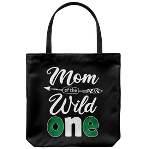 RobustCreative-Nigerian Mom of the Wild One Birthday Nigeria Flag Tote Bag Gift Idea