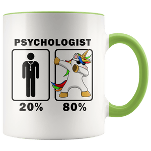 RobustCreative-Psychologist Dabbing Unicorn 80 20 Principle Graduation Gift Mens - 11oz Accent Mug Medical Personnel Gift Idea