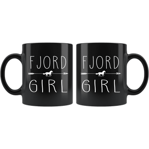 RobustCreative-Fjord Horse Girl Gifts Horses Lover Riding Racing - 11oz Black Mug Racing Lover Gift Idea