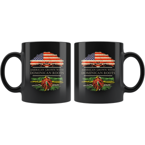 RobustCreative-Dominican Roots American Grown Fathers Day Gift - Dominican Pride 11oz Funny Black Coffee Mug - Real Dominica Hero Flag Papa National Heritage - Friends Gift - Both Sides Printed