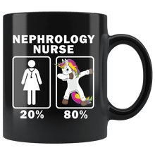 Load image into Gallery viewer, RobustCreative-Nephrology Nurse Dabbing Unicorn 80 20 Principle Superhero Girl Womens - 11oz Black Mug Medical Personnel Gift Idea
