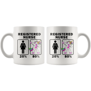 RobustCreative-Registered Nurse Dabbing Unicorn 20 80 Principle Superhero Girl Womens - 11oz White Mug Medical Personnel Gift Idea