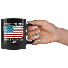 Load image into Gallery viewer, RobustCreative-Home of the Free Mamma Military Family American Flag - Military Family 11oz Black Mug Retired or Deployed support troops Gift Idea - Both Sides Printed
