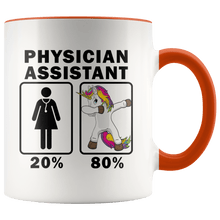 Load image into Gallery viewer, RobustCreative-Physician Assistant Dabbing Unicorn 80 20 Principle Superhero Girl Womens - 11oz Accent Mug Medical Personnel Gift Idea
