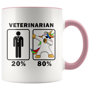 RobustCreative-Veterinarian Dabbing Unicorn 80 20 Principle Graduation Gift Mens - 11oz Accent Mug Medical Personnel Gift Idea