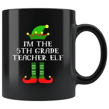 Load image into Gallery viewer, RobustCreative-Im The 5th Grade Teacher Elf Christmas Teaching&#39;s - 11oz Black Mug I Just Really Like to Teach Cute Tiny Humans Gift Idea
