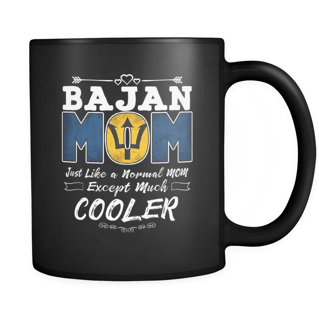 RobustCreative-Best Mom Ever is from Barbados - Bajan Flag 11oz Funny Black Coffee Mug - Mothers Day Independence Day - Women Men Friends Gift - Both Sides Printed (Distressed)