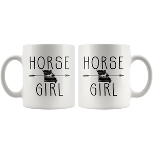 RobustCreative-Missouri Horse Girl Gifts Missourian Shape Country for women - 11oz White Mug Racing Lover Gift Idea