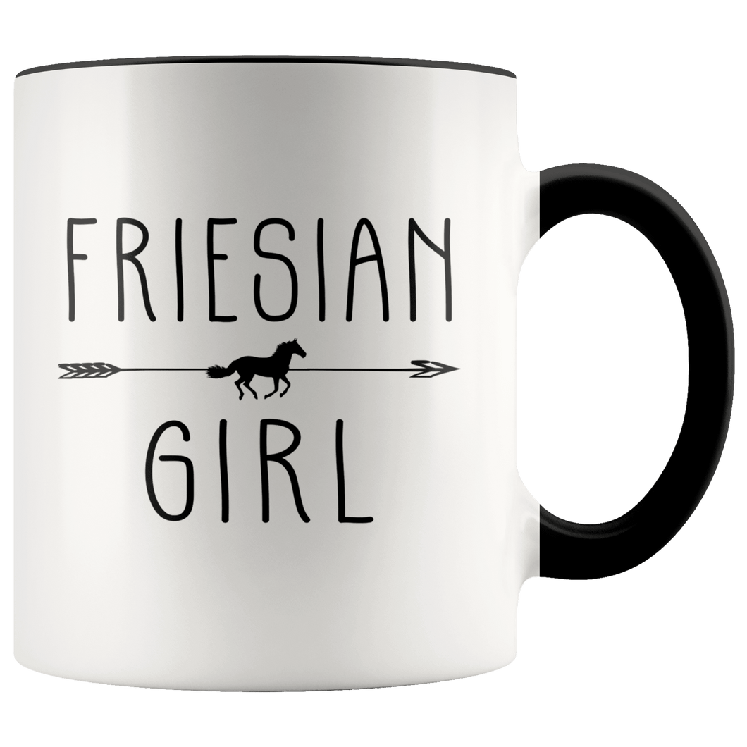 RobustCreative-Friesian Horse Girl Gifts Horses Lover Riding Racing - 11oz Accent Mug Riding Lover Gift Idea