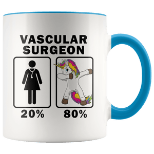 RobustCreative-Vascular Surgeon Dabbing Unicorn 80 20 Principle Superhero Girl Womens - 11oz Accent Mug Medical Personnel Gift Idea