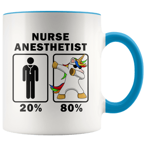 RobustCreative-Nurse Anesthetist Dabbing Unicorn 80 20 Principle Graduation Gift Mens - 11oz Accent Mug Medical Personnel Gift Idea