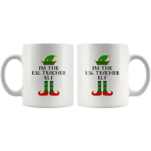 Load image into Gallery viewer, RobustCreative-Im The ESL Teacher Elf Christmas Teaching&#39;s - 11oz White Mug I Just Really Like to Teach Cute Tiny Humans Gift Idea
