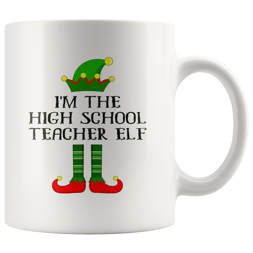 RobustCreative-Im The High School Teacher Elf Christmas Teaching's - 11oz White Mug I Just Really Like to Teach Cute Tiny Humans Gift Idea