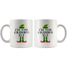 Load image into Gallery viewer, RobustCreative-Im The Grandpa Elf Matching Family Christmas - 11oz White Mug Christmas group green pjs costume Gift Idea
