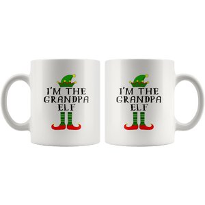 RobustCreative-Im The Grandpa Elf Matching Family Christmas - 11oz White Mug Christmas group green pjs costume Gift Idea