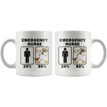 Load image into Gallery viewer, RobustCreative-Emergency Nurse Dabbing Unicorn 80 20 Principle Graduation Gift Mens - 11oz White Mug Medical Personnel Gift Idea
