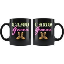 Load image into Gallery viewer, RobustCreative-Grannie Military Boots Camo Hard Charger Camouflage - Military Family 11oz Black Mug Deployed Duty Forces support troops CONUS Gift Idea - Both Sides Printed
