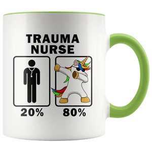 RobustCreative-Trauma Nurse Dabbing Unicorn 80 20 Principle Graduation Gift Mens - 11oz Accent Mug Medical Personnel Gift Idea