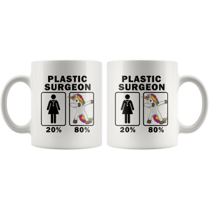 RobustCreative-Plastic Surgeon Dabbing Unicorn 80 20 Principle Superhero Girl Womens - 11oz White Mug Medical Personnel Gift Idea