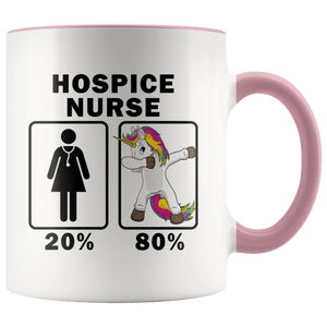 RobustCreative-Hospice Nurse Dabbing Unicorn 80 20 Principle Superhero Girl Womens - 11oz Accent Mug Medical Personnel Gift Idea