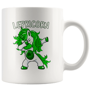 RobustCreative-Lepricorn  Dabbing Unicorn Leprechaun St Pattys Day White 11oz Mug Gift Idea