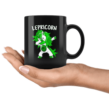 Load image into Gallery viewer, RobustCreative-Lepricorn  Dabbing Unicorn Leprechaun St Pattys Day Black 11oz Mug Gift Idea
