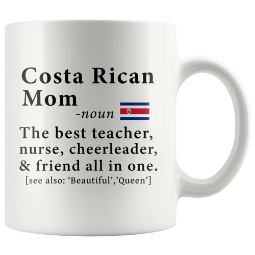 RobustCreative-Costa Rican Mom Definition Costa Rica Flag Mothers Day - 11oz White Mug family reunion gifts Gift Idea