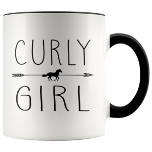 RobustCreative-Curly Horse Girl Gifts Horses Lover Riding Racing - 11oz Accent Mug Riding Lover Gift Idea