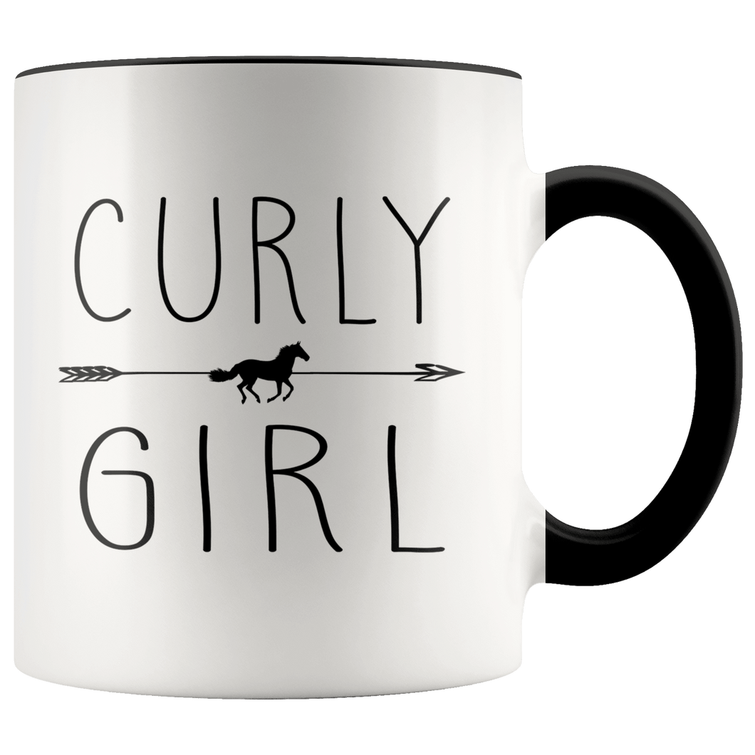 RobustCreative-Curly Horse Girl Gifts Horses Lover Riding Racing - 11oz Accent Mug Riding Lover Gift Idea