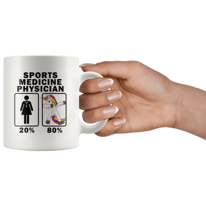 RobustCreative-Sports Medicine Physician Dabbing Unicorn 80 20 Principle Superhero Girl Womens - 11oz White Mug Medical Personnel Gift Idea