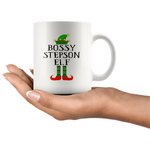 RobustCreative-Im The Bossy Stepson Elf Family Matching Outfits PJ - 11oz White Mug Christmas group green pjs costume Gift Idea