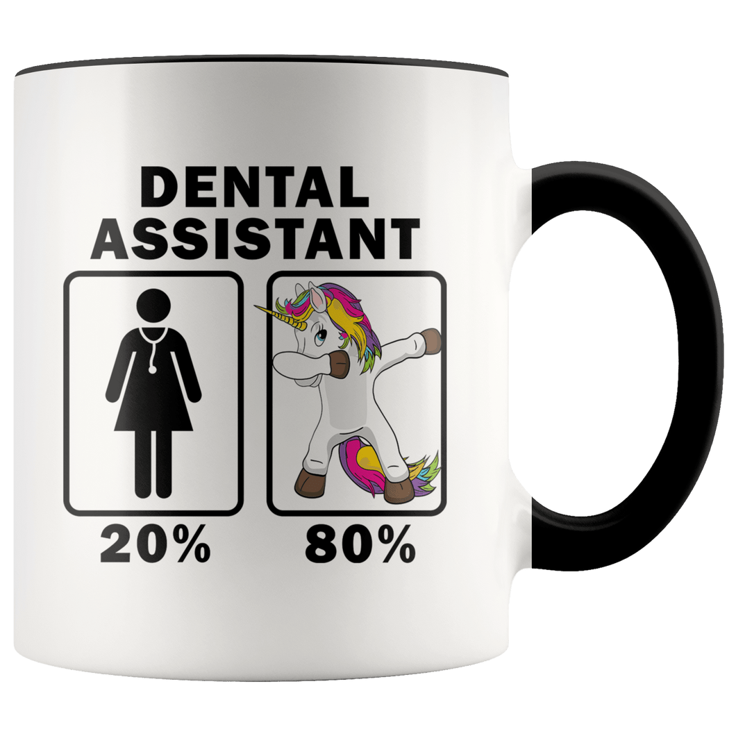 RobustCreative-Dental Assistant Dabbing Unicorn 80 20 Principle Superhero Girl Womens - 11oz Accent Mug Medical Personnel Gift Idea