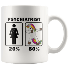 Load image into Gallery viewer, RobustCreative-Psychiatrist Dabbing Unicorn 80 20 Principle Superhero Girl Womens - 11oz White Mug Medical Personnel Gift Idea
