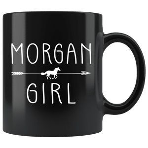 RobustCreative-Morgan Horse Girl Gifts Horses Lover Riding Racing - 11oz Black Mug Riding Lover Gift Idea