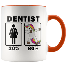 Load image into Gallery viewer, RobustCreative-Dentist Dabbing Unicorn 80 20 Principle Superhero Girl Womens - 11oz Accent Mug Medical Personnel Gift Idea
