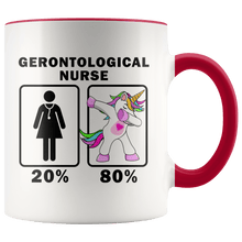 Load image into Gallery viewer, RobustCreative-Gerontological Nurse Dabbing Unicorn 20 80 Principle Superhero Girl Womens - 11oz Accent Mug Medical Personnel Gift Idea
