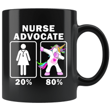 Load image into Gallery viewer, RobustCreative-Nurse Advocate Dabbing Unicorn 20 80 Principle Superhero Girl Womens - 11oz Black Mug Medical Personnel Gift Idea
