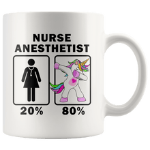 Load image into Gallery viewer, RobustCreative-Nurse Anesthetist Dabbing Unicorn 20 80 Principle Superhero Girl Womens - 11oz White Mug Medical Personnel Gift Idea
