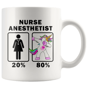 RobustCreative-Nurse Anesthetist Dabbing Unicorn 20 80 Principle Superhero Girl Womens - 11oz White Mug Medical Personnel Gift Idea
