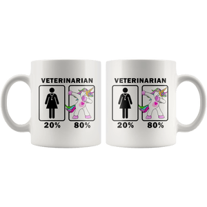 RobustCreative-Veterinarian Dabbing Unicorn 20 80 Principle Superhero Girl Womens - 11oz White Mug Medical Personnel Gift Idea