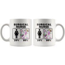 Load image into Gallery viewer, RobustCreative-Surgical Nurse Dabbing Unicorn 20 80 Principle Superhero Girl Womens - 11oz White Mug Medical Personnel Gift Idea
